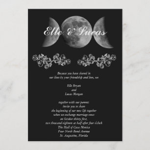 Triple Moon Wedding Invitation