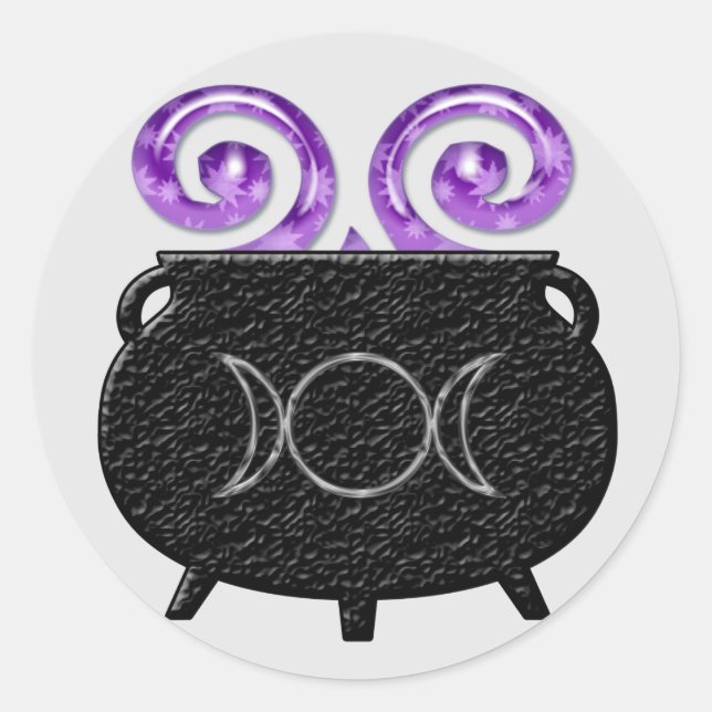 Triple Moon Witch Brew Cauldron Stickers (Front)