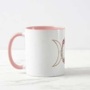 Triple Moon with flowers mug