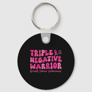 Triple Negative Warrior Breast Cancer Awareness Mo Keychain