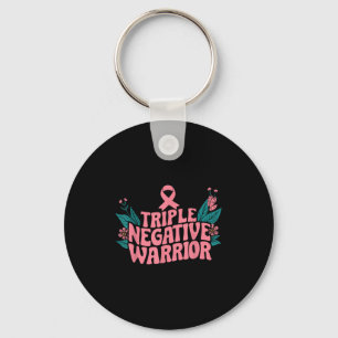 Triple Negative Warrior Nk Ribbon Breast Cancer Keychain