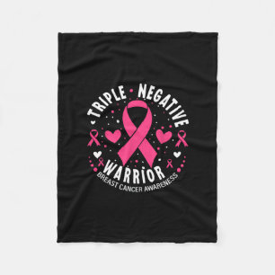 Triple Negative Warrior Pink Heart Breast Cancer A Fleece Blanket