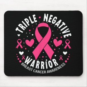 Triple Negative Warrior Pink Heart Breast Cancer A Mouse Pad