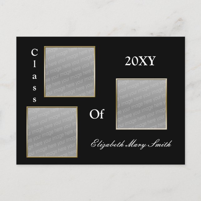 TRIPLE PHOTO or Graduation Invitation (Devant)