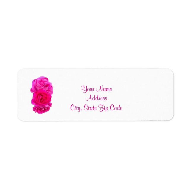 Triple Pink Roses , Return Address  (Front)