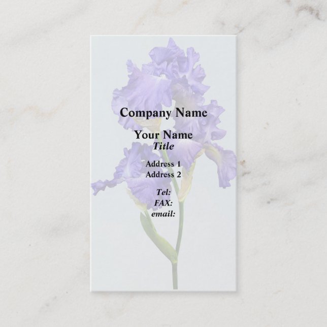 Triple Purple Iris Business Card (Front)