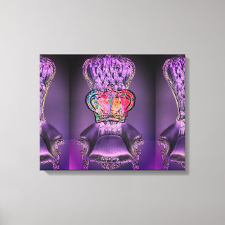 Triple Purple Throne with Crown Canvas Print