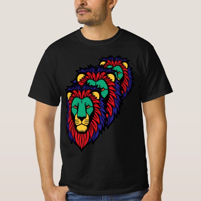 Triple Roar – Bold Lion Face T-Shirt (Front)