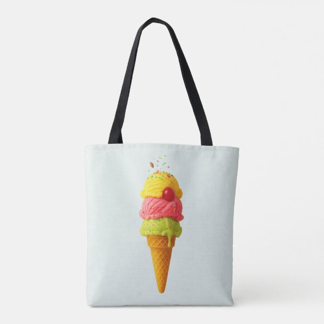 Triple Scoop Delight – Ice Cream All-Over Tote Bag (Back)
