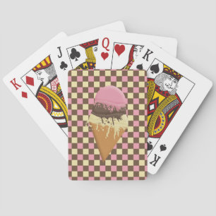 Triple-Scoop Ice Cream Cone Playing Cards