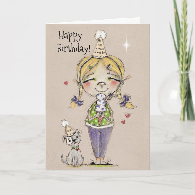 Triple Scoops Folded Birthday Card (Front)