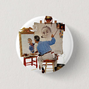 Triple Self-Portrait 1 Inch Round Button