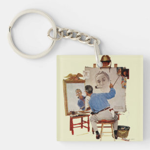Triple Self-Portrait Keychain