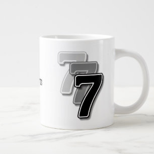 Triple Seven Graphic – Minimalist Modern Art Large Coffee Mug