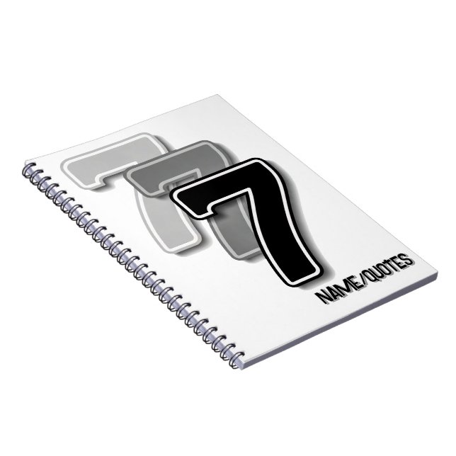 Triple Seven Graphic – Minimalist Modern Art Notebook (Right Side)