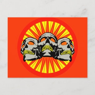 Triple Skulls Postcard