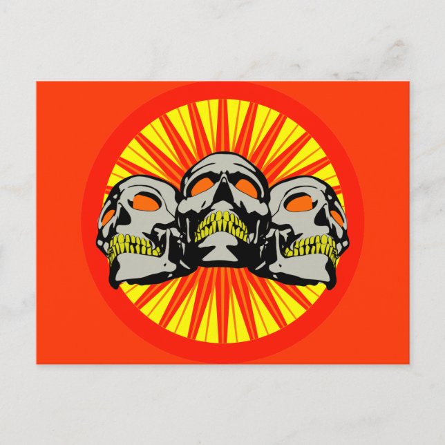 Triple Skulls Postcard (Front)