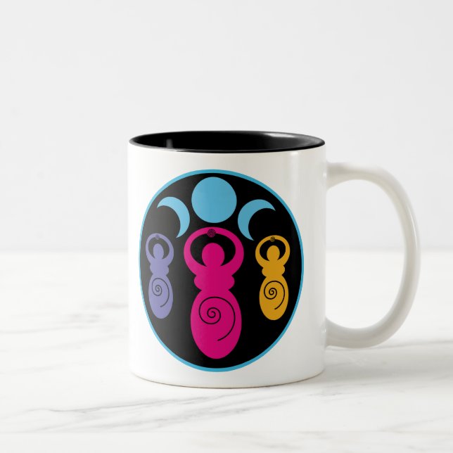 Triple Spiral Goddess Two-Tone Coffee Mug (Right)