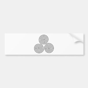 Triple Spiral Symbol Bumper Sticker