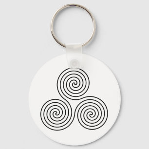 Triple Spiral Symbol Keychain