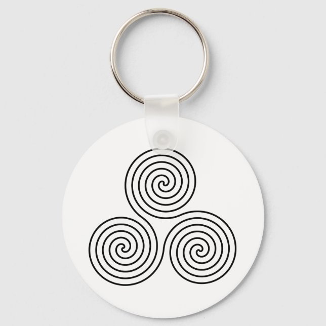Triple Spiral Symbol Keychain (Front)