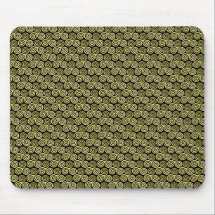 Triple spiral triskele Celtic Khaki Beige Mouse Pad