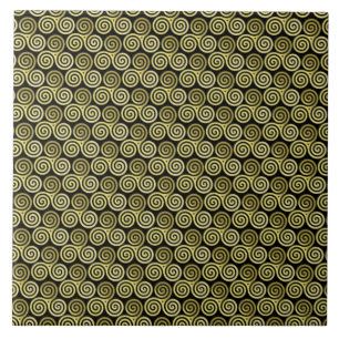 Triple spiral triskele Celtic Khaki Beige Tile