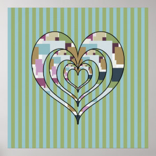 TRIPLE SQUARED HEART POSTER