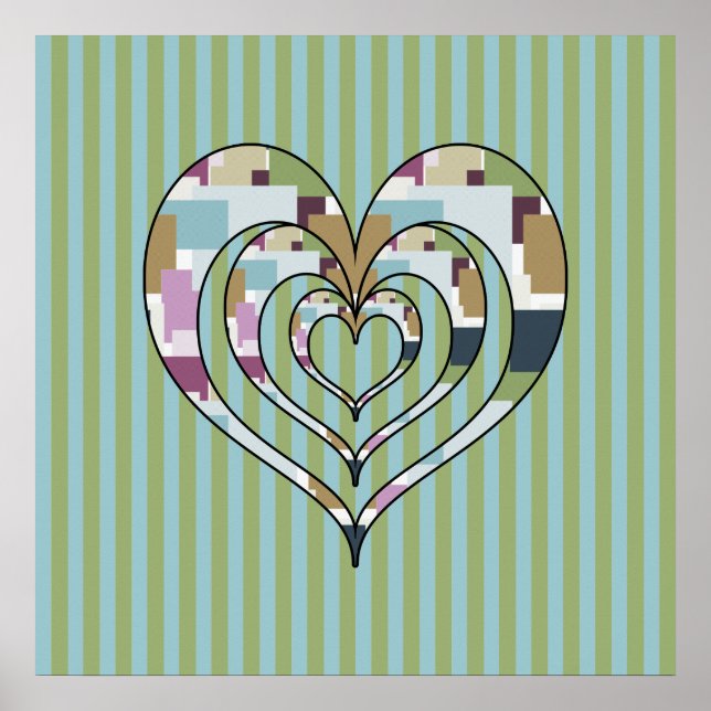TRIPLE SQUARED HEART POSTER (Front)