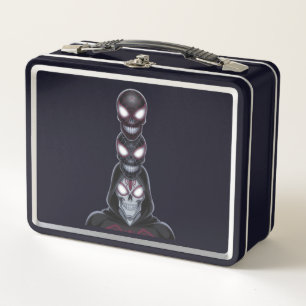 Triple Stacked Gothic Skulls Metal Lunch Box