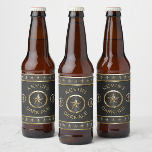 Triple Star Metal Custom Beer Bottle Label