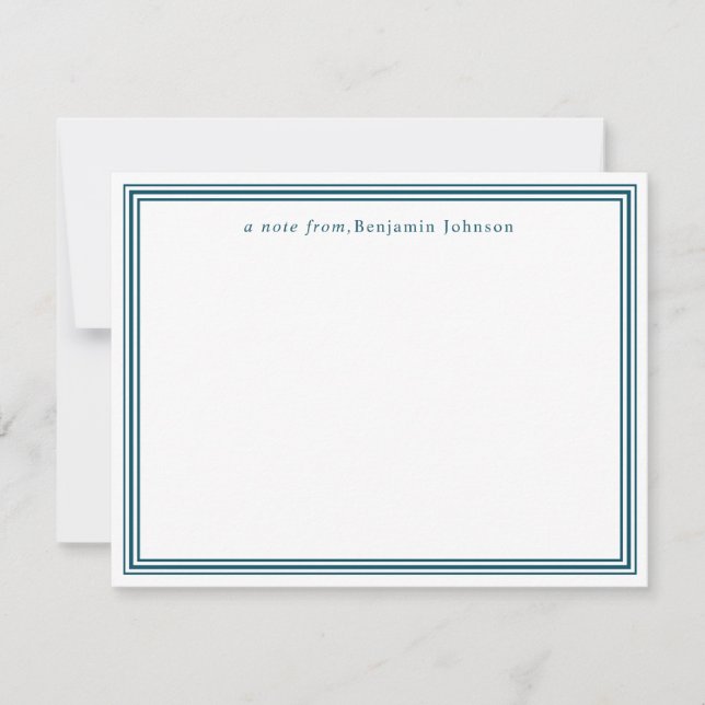 Triple Striped Border Gentlemen's Personalized Card (Front)