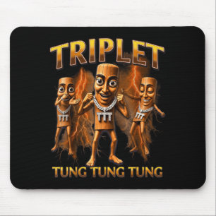Triple T Tung Tung Tung Sahur Memes For Boys Kids Mouse Pad