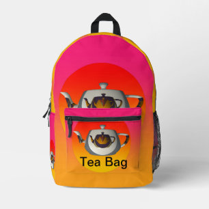 Triple Teapots Tea Bag Pink Yellow Funny Backpack 