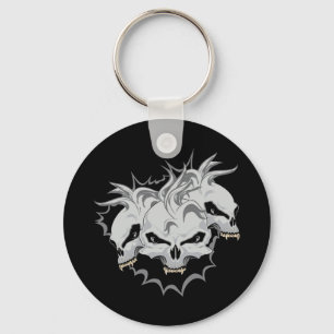 Triple Terror Skulls Keychain