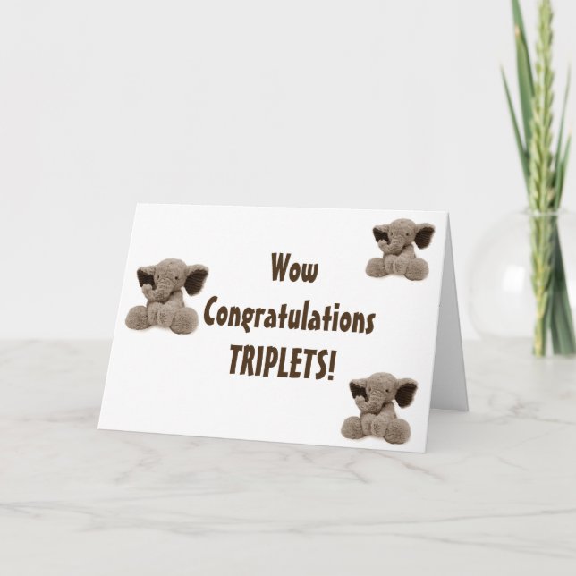 TRIPLE THE LOVE, JOY/FUN-CONGRATULATIONS TRIPLETS CARD (Front)