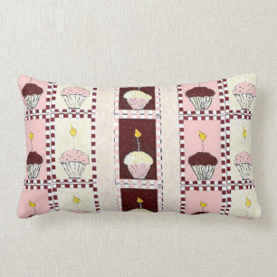 Triple Threat Cupcake Lumbar Pillow