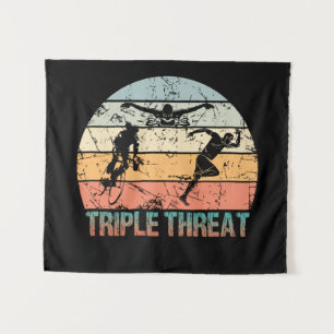 Triple Threat - Triathlon Athlete Tapestry