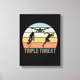 Triple Threat - Triathlon Sunset Canvas Print