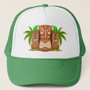 Triple Tiki Palm Tree Trucker Hat