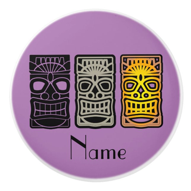 Triple Tiki Sculptures Thunder_Cove Ceramic Knob (Front)