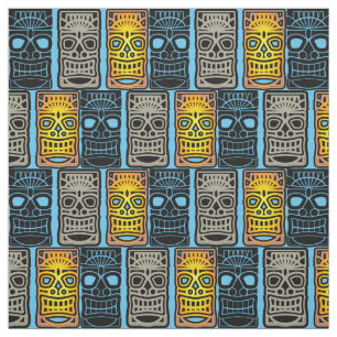Triple Tiki Sculptures Thunder_Cove  Fabric