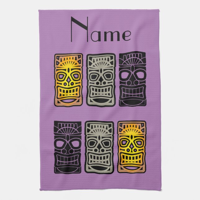 Triple Tiki Sculptures Thunder_Cove Kitchen Towel (Vertical)