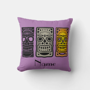 Triple Tiki Sculptures Thunder_Cove Throw Pillow