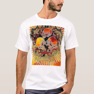 Triple Tribal Flame Scary Skulls Tee - Customized