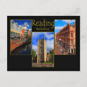 Triple view postcard of Reading, Berkshire England