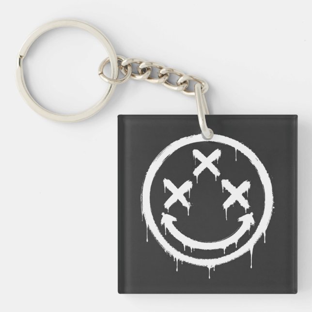 Triple X-Eyed Graffiti Smile Keychain (Front)