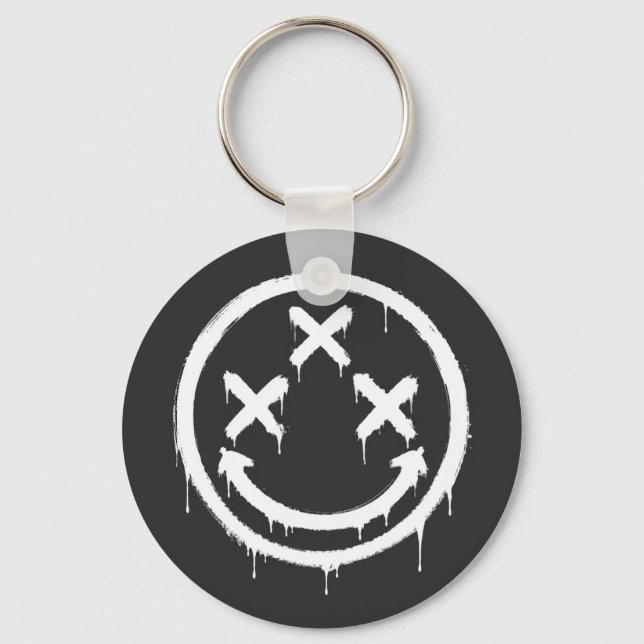 Triple X-Eyed Graffiti Smile Keychain (Front)
