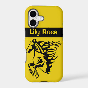 Triple Yellow Pony Horse Bronco Stallion Lineart