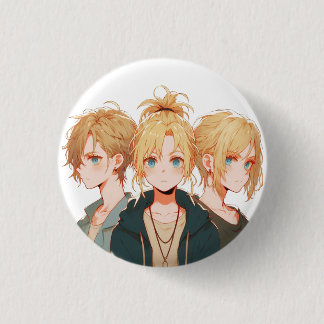 Triplet 1 Inch Round Button
